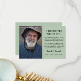 Classic Funeral Heartfelt Foto Dankeskarte