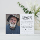 Classic Funeral Heartfelt Foto Dankeskarte (Stehend Vorderseite)