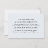 Classic Funeral Heartfelt Foto Dankeskarte (Rückseite)