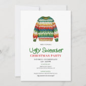 Classic funny ugly sweater party invitation einladung (Vorderseite)