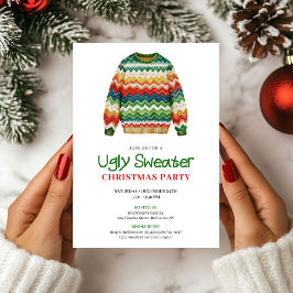 Classic funny ugly sweater party invitation einladung