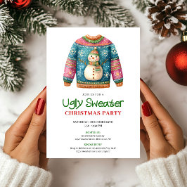 Classic Funny Ugly Sweater Xmas Party Invite Einladung