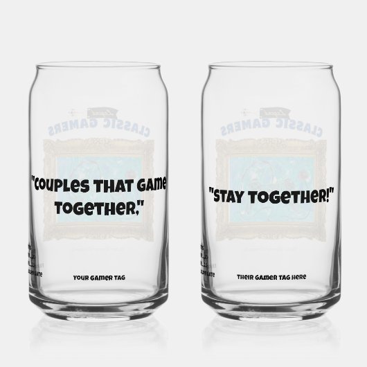 Classic Gamers Cool Play Couples Set Dosenglas (Rückseite)
