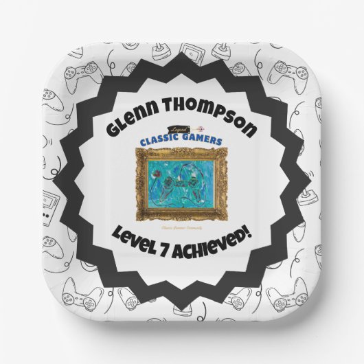 Classic Gamers Geburtstagsparty Cool Play Teller (Vorderseite)