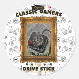 Classic Gamers Geburtstagsparty Groovy Vision Runder Aufkleber