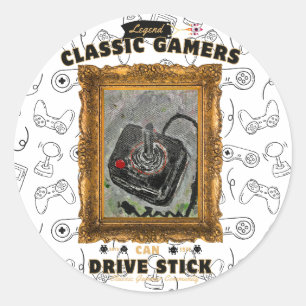 Classic Gamers Geburtstagsparty Groovy Vision Runder Aufkleber