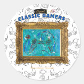 Classic Gamers Geburtstagsparty Label Runder Aufkleber (Vorderseite)