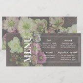 CLASSIC Garden Hellebore Holz und White Menu Karte (Vorne/Hinten)
