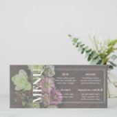 CLASSIC Garden Hellebore Holz und White Menu Karte (Stehend Vorderseite)