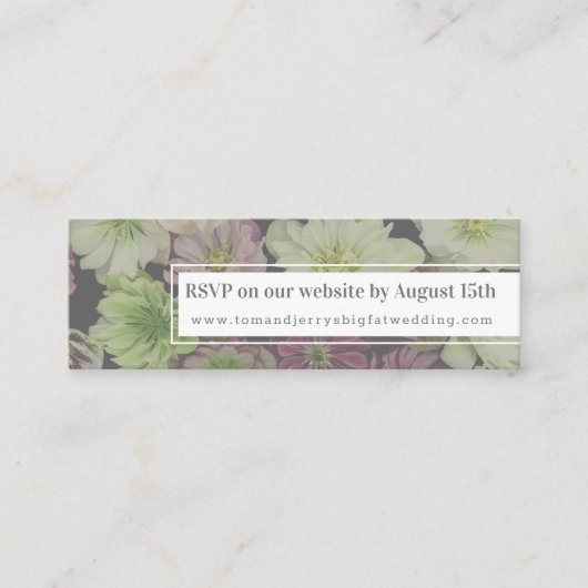 CLASSIC Garden Hellebore Mini Web RSVP Karte (Vorderseite)