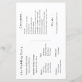 CLASSIC Garden Hellebore Wood Wedding Program (Rückseite)