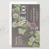 CLASSIC Garden Hellebore Wood Wedding Program (Vorne/Hinten)
