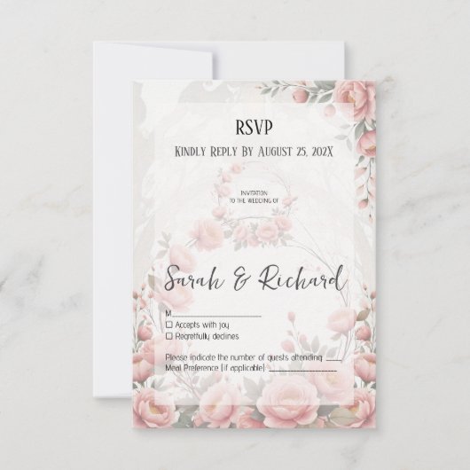 Classic Garden Wedding Romantic Floral RSVP Karte (Vorderseite)