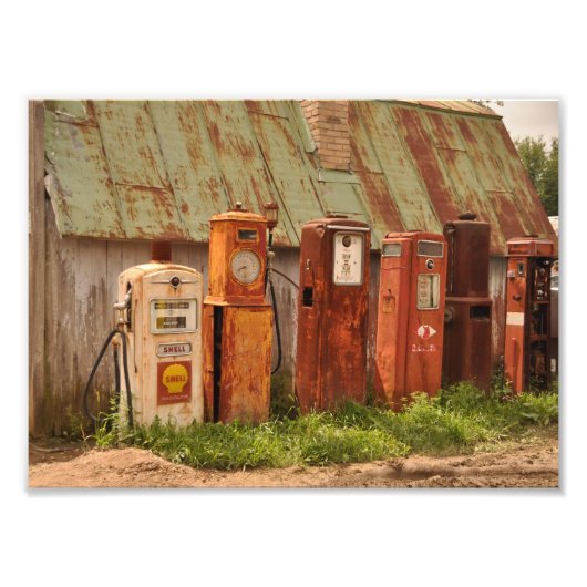 Classic-Gaspumpen Fotodruck (Vorne)