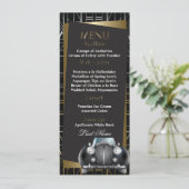 Classic Gatsby Deko Black Limo Wedding Menu Menükarte (Stehend Vorderseite)