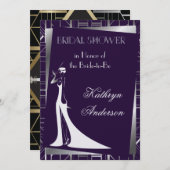 Classic Gatsby Deko Bridal Dusche Einladung (Vorne/Hinten)