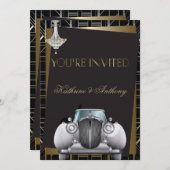 Classic Gatsby Deko Limo Einladung zur Hochzeit (Vorne/Hinten)