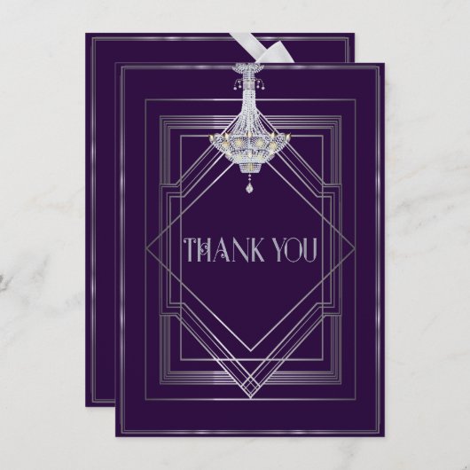 Classic Gatsby Deko Wedding DankeManuela25003a Dankeskarte (Vorne/Hinten)