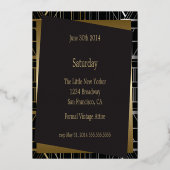 Classic Gatsby Deko Wedding Einladung (Rückseite)