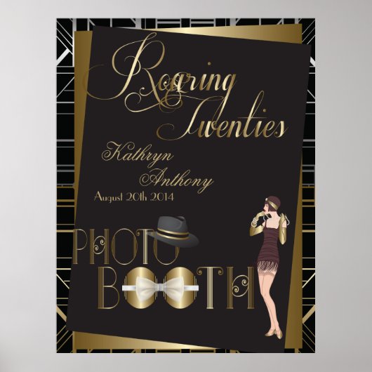 Classic Gatsby Deko Wedding Foto Booth Poster (Vorne)