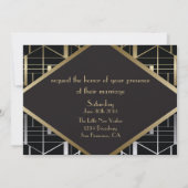Classic Gatsby Deko Wedding Invitation G Einladung (Rückseite)