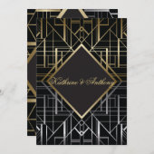 Classic Gatsby Deko Wedding Invitation G Einladung (Vorne/Hinten)