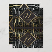 Classic Gatsby Deko Wedding Platzkarte Postkarte (Vorne/Hinten)