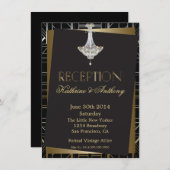 Classic Gatsby Deko Wedding Reception Einladung (Vorne/Hinten)