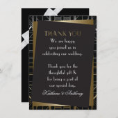 Classic Gatsby Deko Wedding Vielen Dank Einladung (Vorne/Hinten)