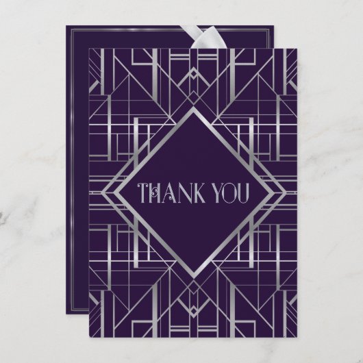 Classic Gatsby Deko Wedding Vielen Dank Manuela Dankeskarte (Vorne/Hinten)