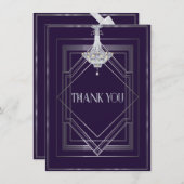 Classic Gatsby Deko Wedding Vielen Dank Manuela Dankeskarte (Vorne/Hinten)