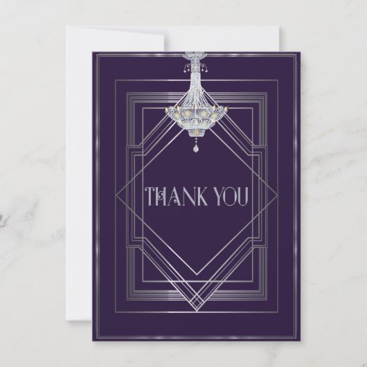 Classic Gatsby Deko Wedding Vielen Dank Manuela Dankeskarte (Vorderseite)