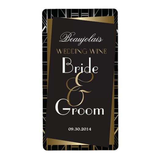 Classic Gatsby Deko Wedding Wine Label (Vorne)