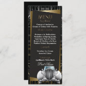 Classic Gatsby Deko White Limo Wedding Menu Menükarte (Vorne/Hinten)