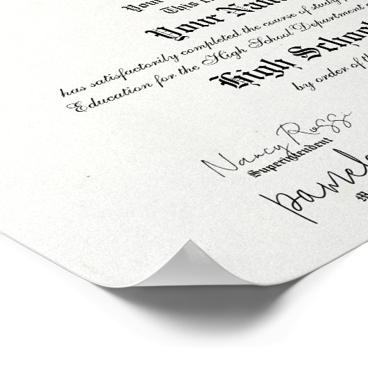 Classic General Equivalency High School Diploma Poster (Ecke)