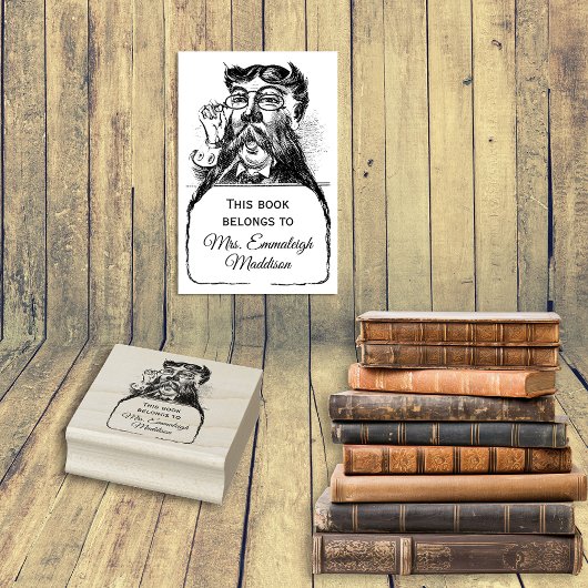 Classic Gent Librarian Vintag Mustache Männchen Gummistempel