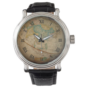 Classic Geographical Globe Artwork Armbanduhr