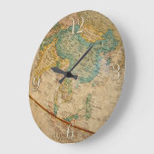 Classic Geographical Globe Artwork Große Wanduhr (Winkel)