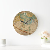 Classic Geographical Globe Artwork Große Wanduhr (Zuhause)