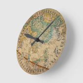 Classic Geographical Globe Artwork Runde Wanduhr (Winkel)