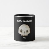 Classic Ghost Skeleton Happy Halloween Mama Tasse (Zentrum)