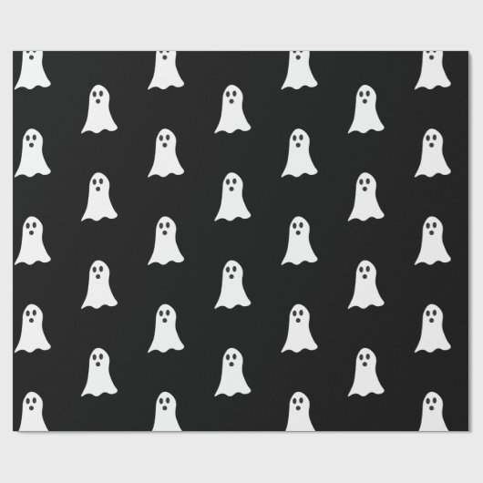 Classic Ghost Wrapping Paper (Schwarz) Geschenkpapier (Flach)