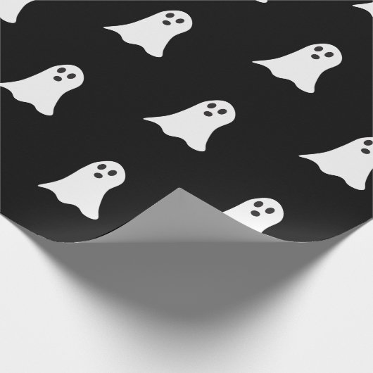 Classic Ghost Wrapping Paper (Schwarz) Geschenkpapier (Ecke)