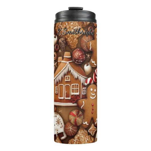 Classic Gingerbread Cookie Spread Thermosbecher (Vorderseite)