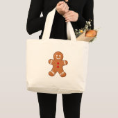 Classic Gingerbread Man Christmas Tote Bag Jumbo Stoffbeutel (Vorderseite (Produkt))