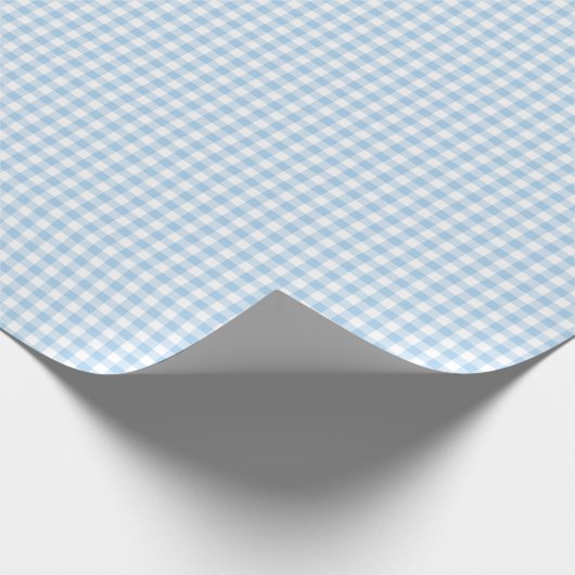 Classic Gingham Baby Blue Geschenkpapier (Ecke)