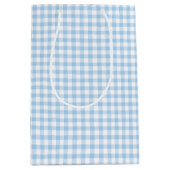 Classic Gingham Baby Blue Mittlere Geschenktüte (Vorderseite)