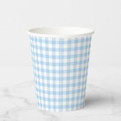 Classic Gingham Baby Blue Pappbecher (Rechts)