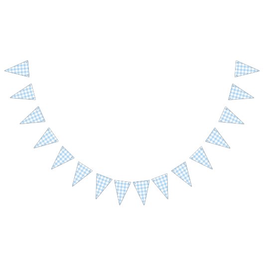 Classic Gingham Baby Blue Wimpelkette (Alle)