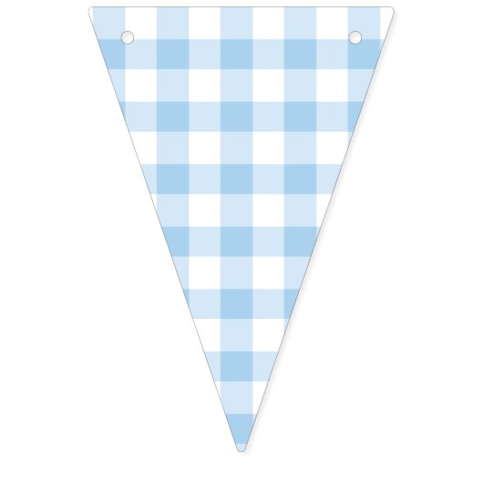 Classic Gingham Baby Blue Wimpelkette (Zweite Fahne)